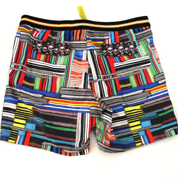 Robert Graham Mens Trunks Size 38 Mosaic Skulls Pinup Shorts Swimwear NEW - Picture 3 of 6